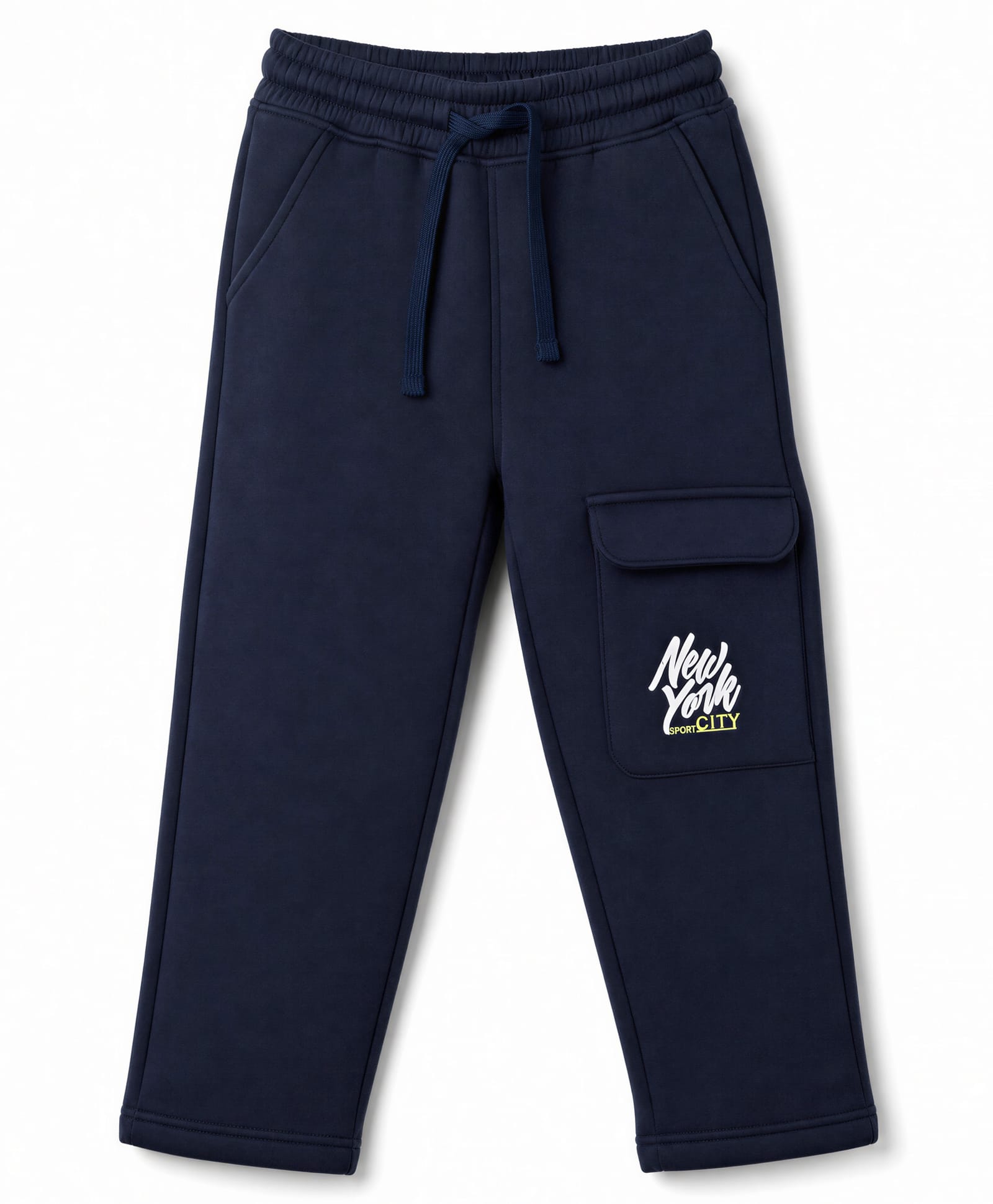 Doreme Fleece Knit Full Length Text Printed Pant - Navy Blue-picture-10
