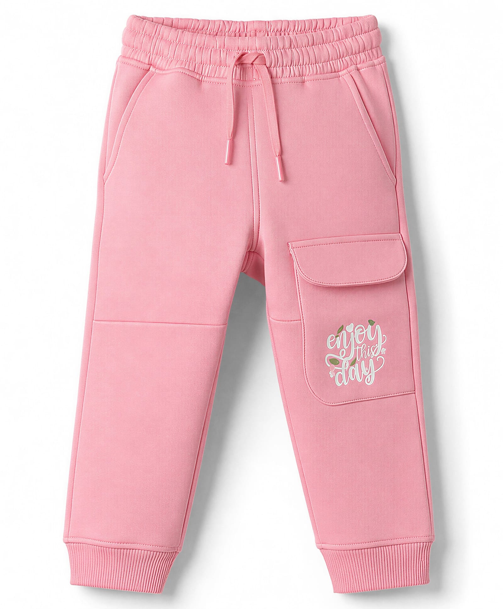 Doreme Fleece Knit Full Length Enjoy This Day Printed Fleece & Woollen Pant - Pink-picture-24