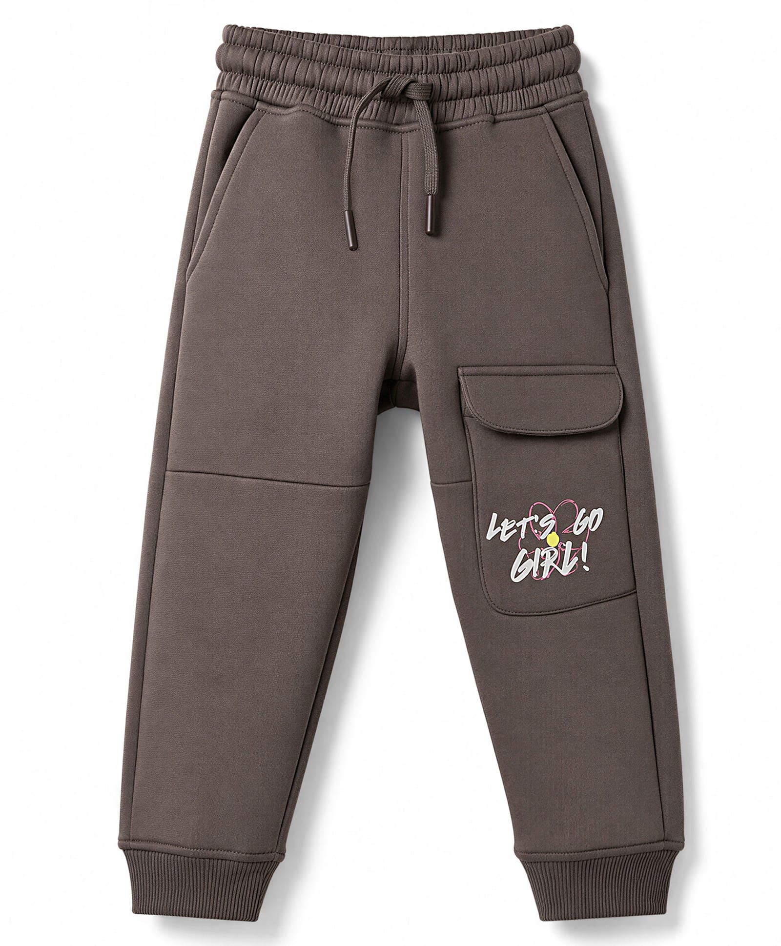 Doreme Fleece Knit Full Length Lets Go Girl Printed Fleece & Woollen Pant - Grey-picture-22
