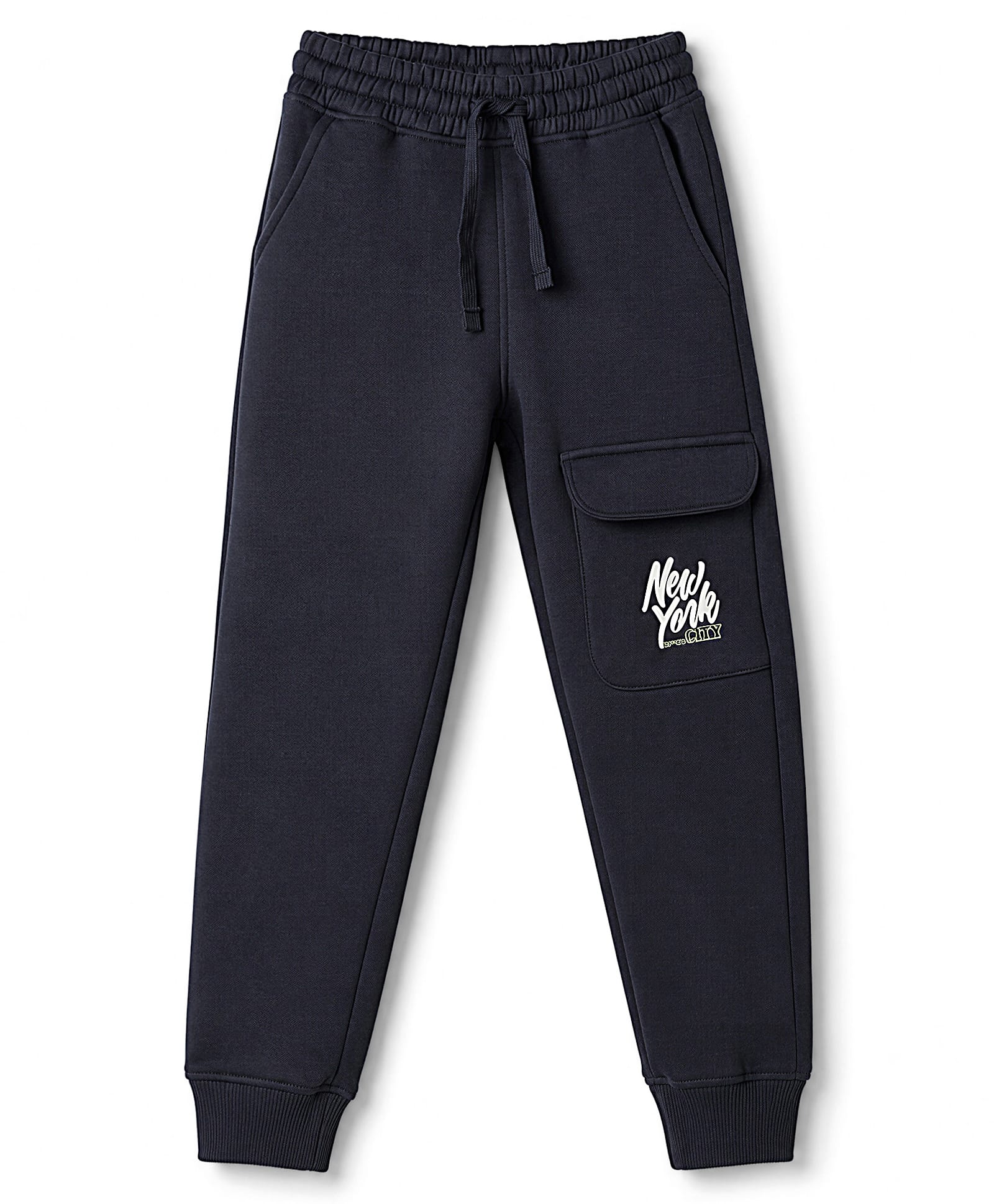 Doreme Fleece Knit Full Length New York Printed Fleece & Woollen Pant - Navy Blue-picture-34