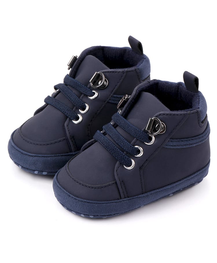 KIDLINGSS Solid Lace Up Booties - Navy Blue-picture-22