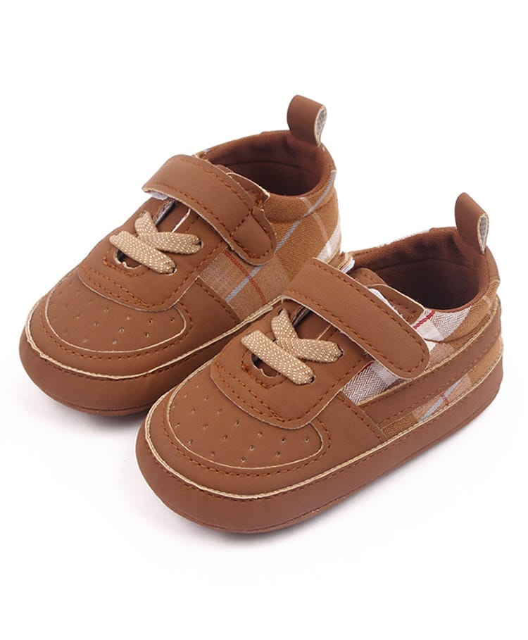 KIDLINGSS Checked Velcro Closure Booties - Tan-image-35