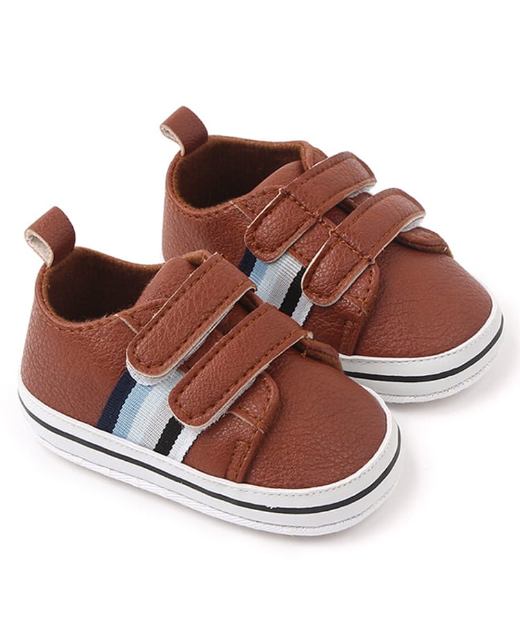 KIDLINGSS Striped Velcro Closure Booties - Brown-image-36