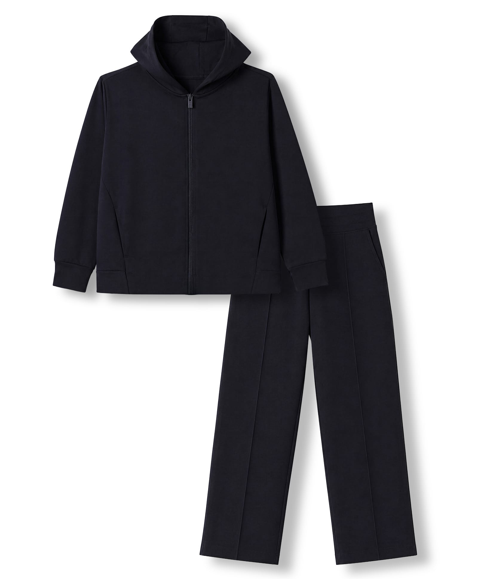 Doreme Fleece Knit Full Sleeves Solid Winter Wear Suits - Navy Blue-image-9