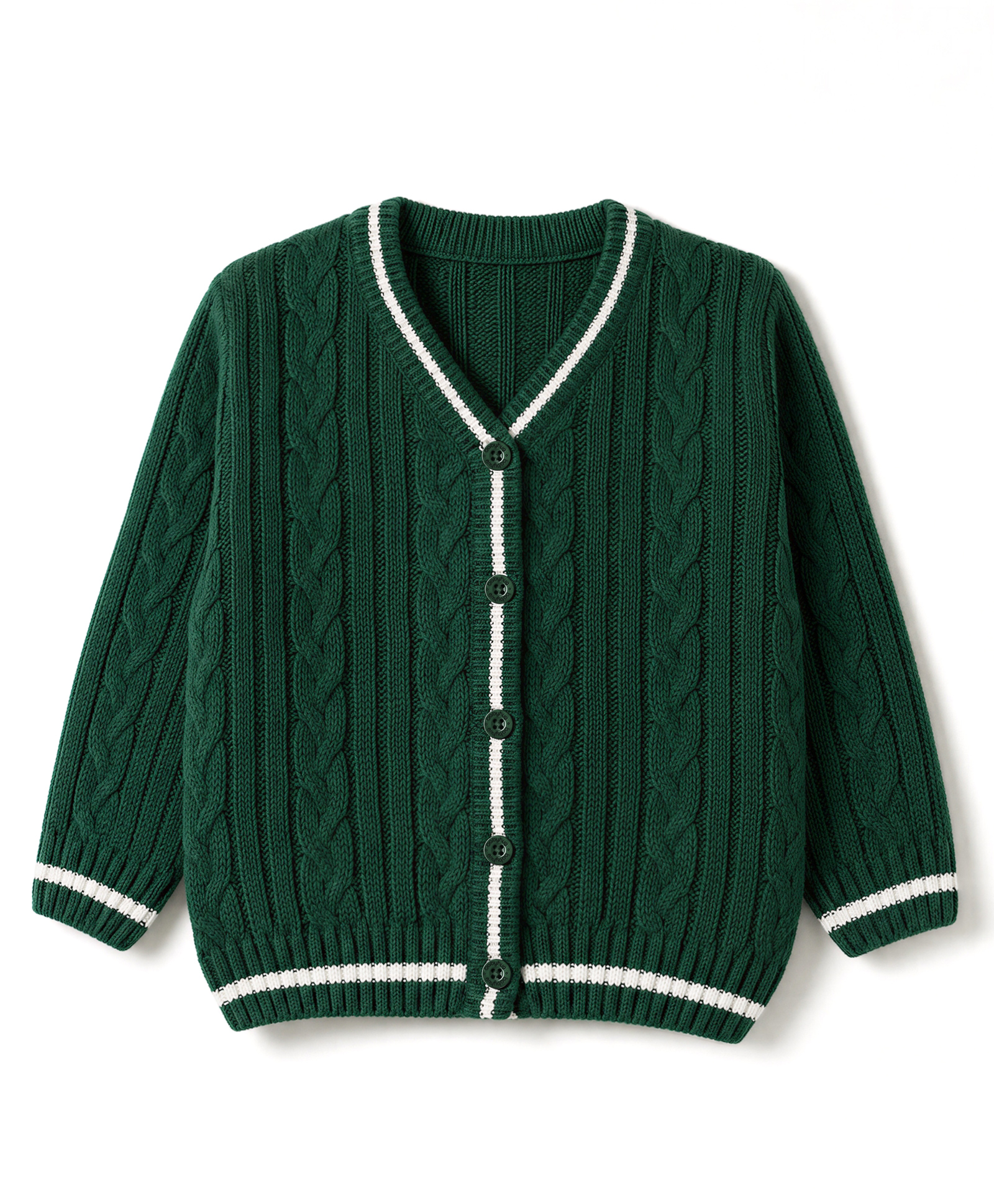 Babyhug Knit Full Sleeves Front Open Sweater With Cable Knit Design - Teal Blue-image-21