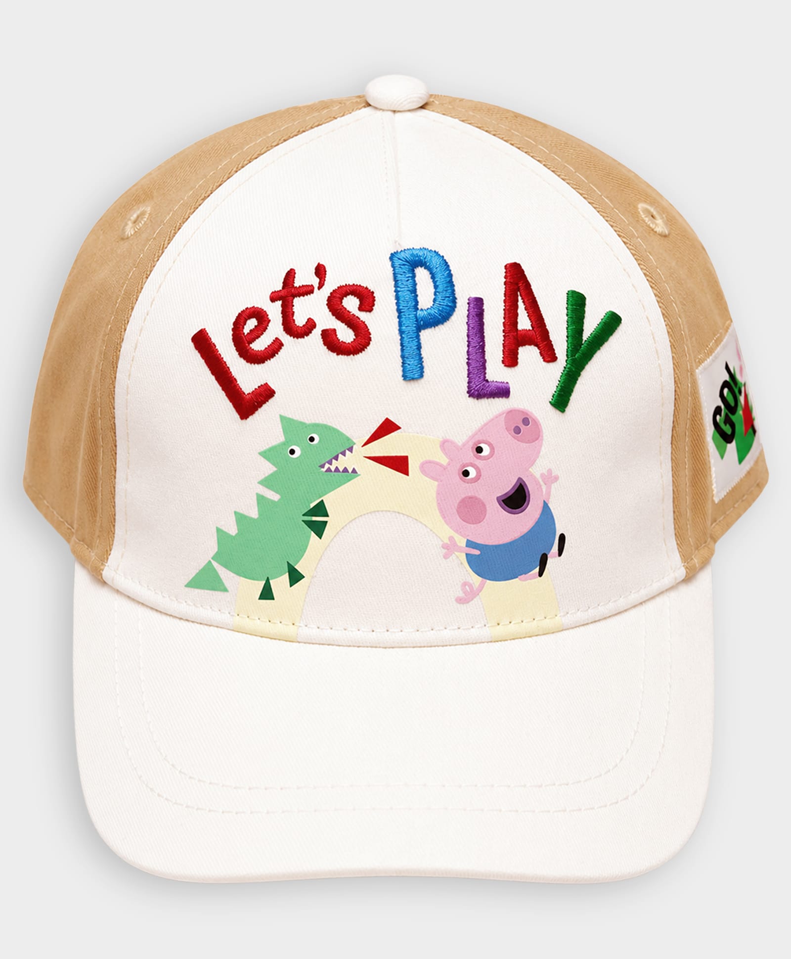 Mi Arcus Peppa Pig Featuring Character Printed Lets Play Text Embroidered Baseball Cap - Cream & Brown - Circumference - 48 Cm-picture-18