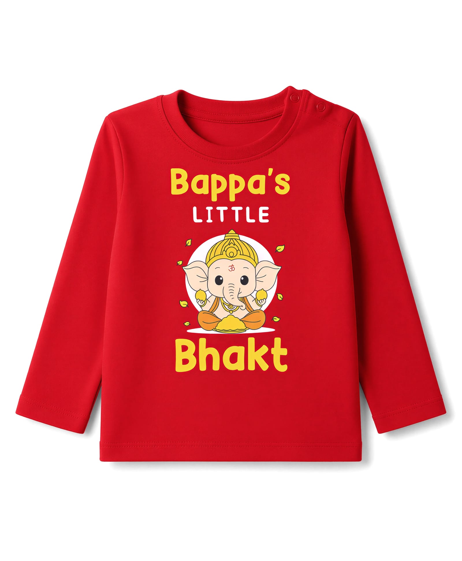 Doodle Poodle 100% Cotton Single Jersey Knit Full Sleeves T-Shirt with Ganesha Print - Red-picture-10