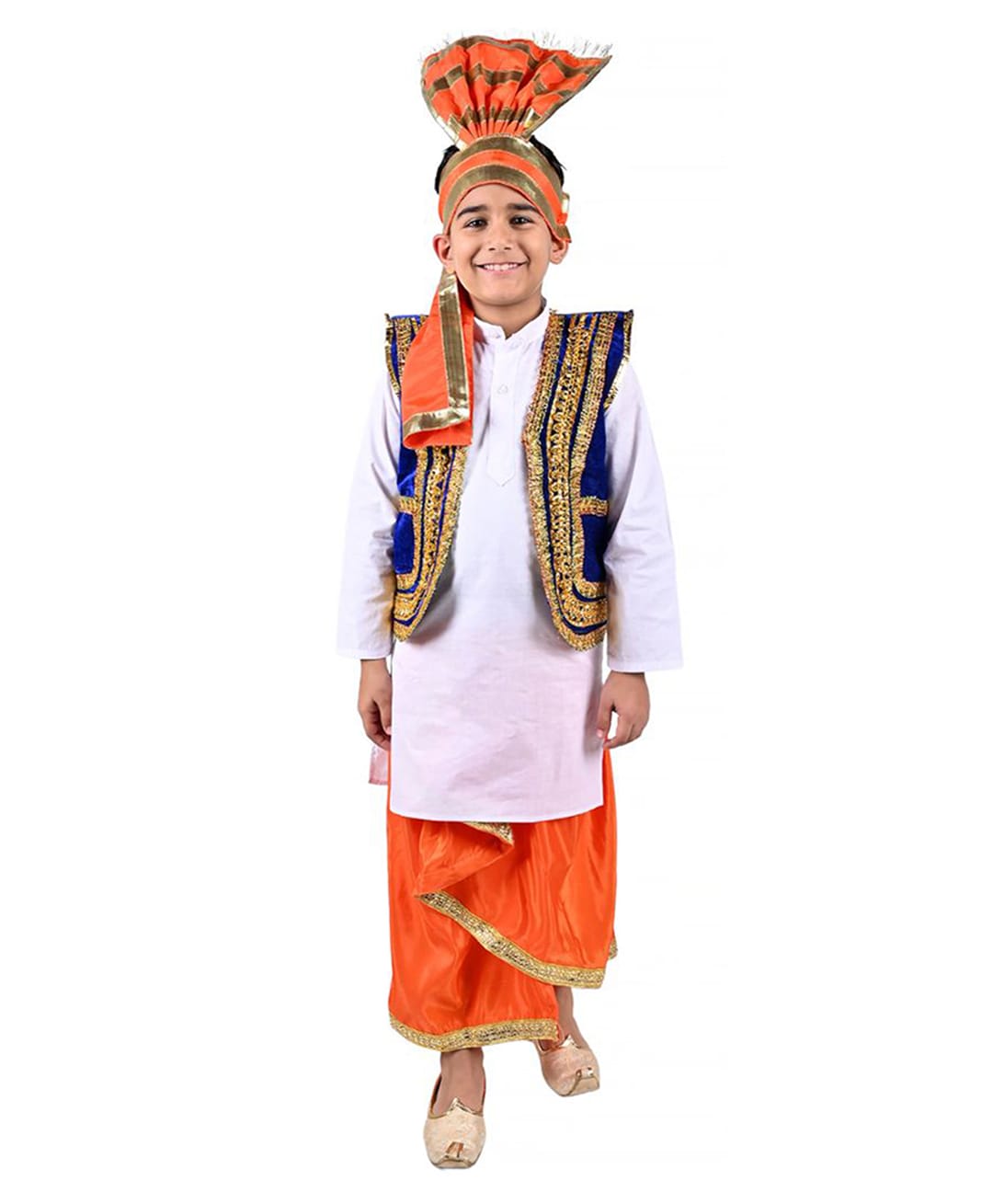 Itsmycostume Punjabi Regional Costume Set - Orange-image-25