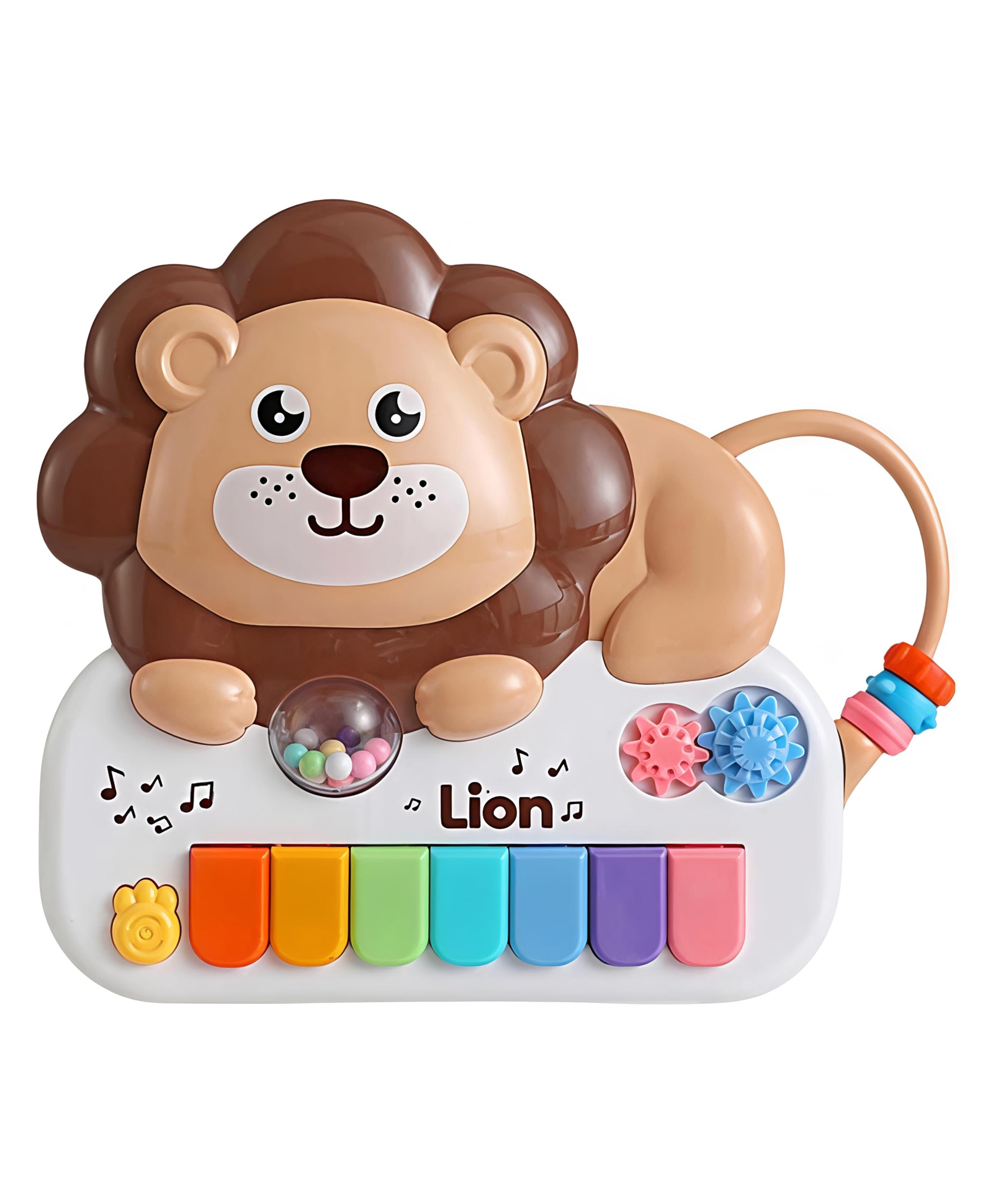 FunBlast Lion Theme Piano Musical Keyboard Toys with Lights for Kids Pack of 1 (Brown)-image-46