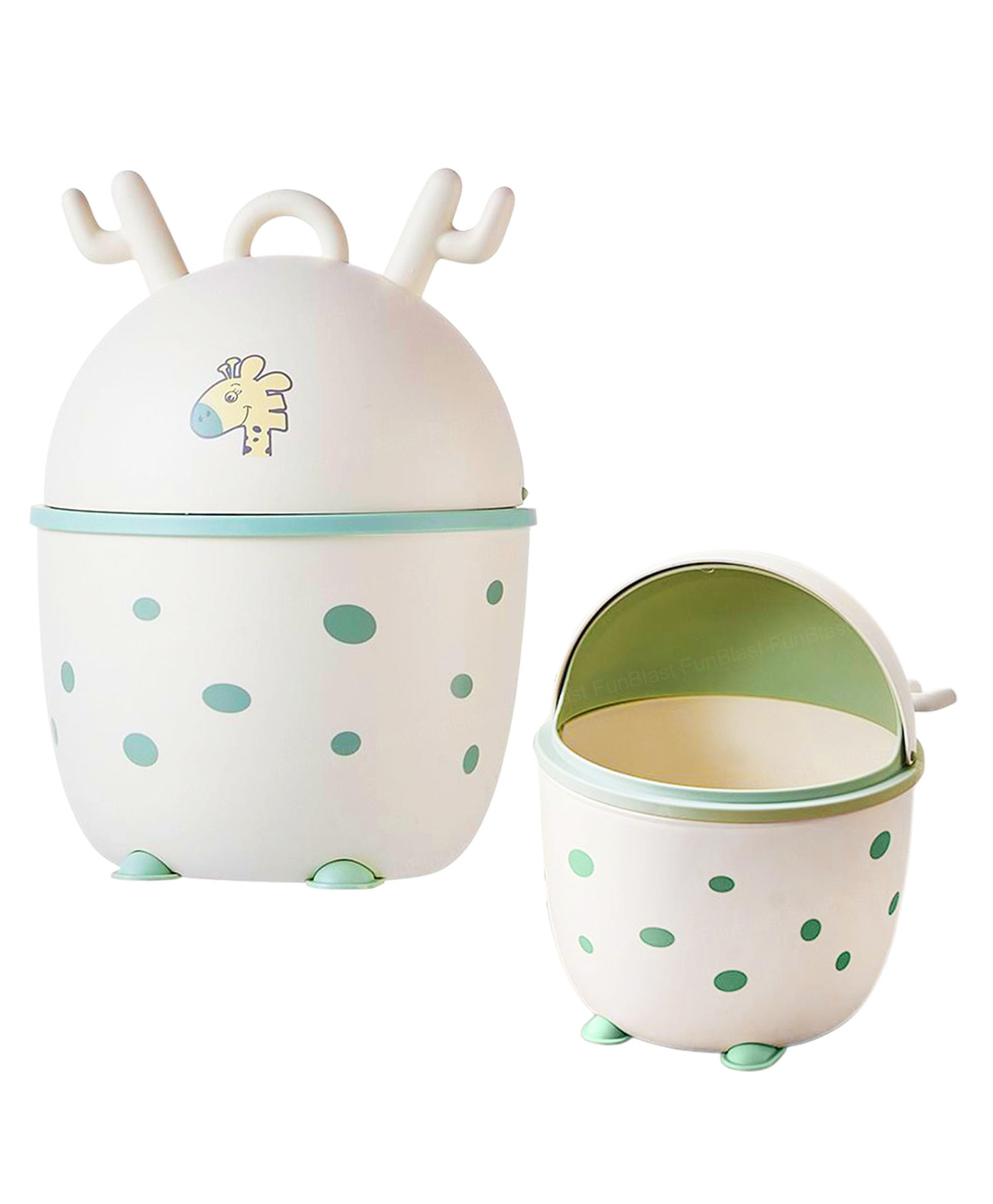 FunBlast Cute Mini Table Dustbin with Swing Lid Pack of 1 (Multicolor)-picture-17