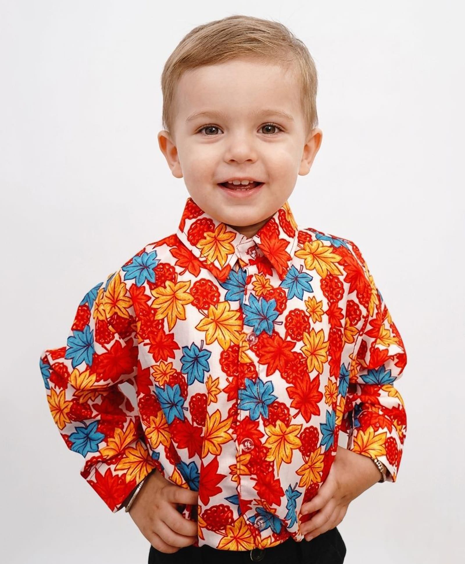 BookMyCostume Woven Full Sleeves Floral Printed Goa Theme Shirt Costume - Multi Colour-image-44