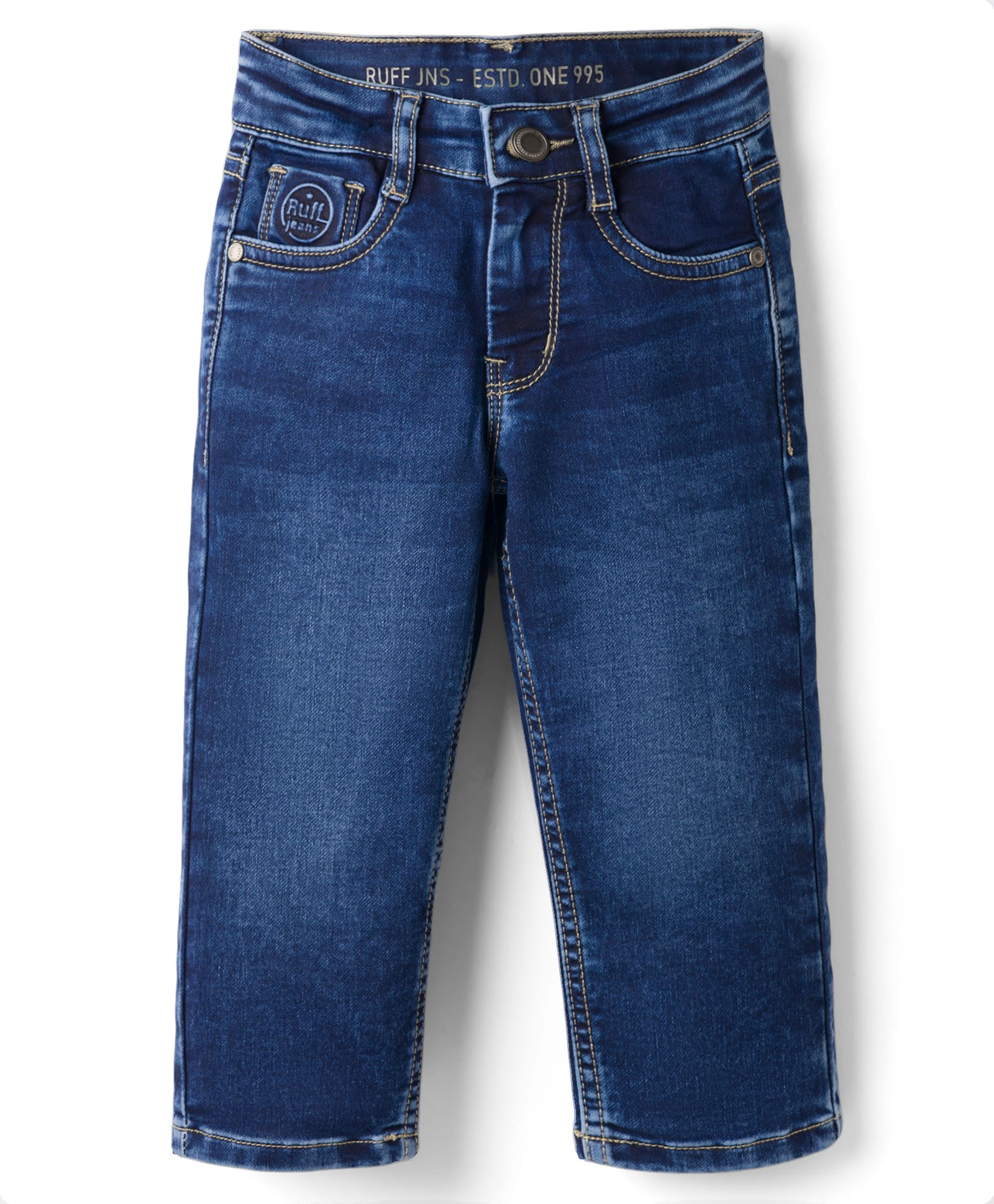 Ruff Core Denim Woven Full Length Straight Fit Jeans - Navy-picture-28