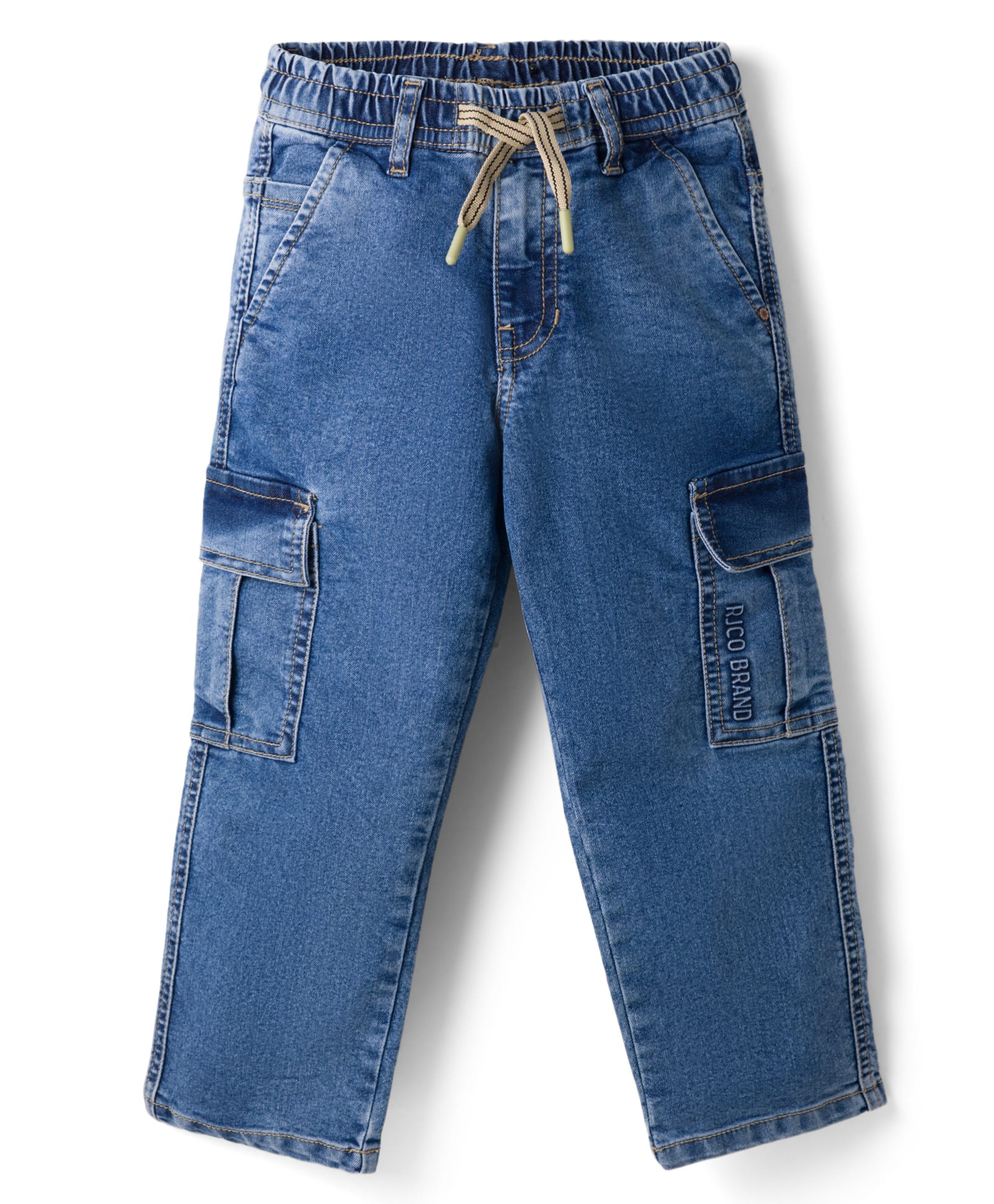 Ruff Twill Woven Full Length Solid Colour Cargo Pant With Pockets -Blue-picture-26