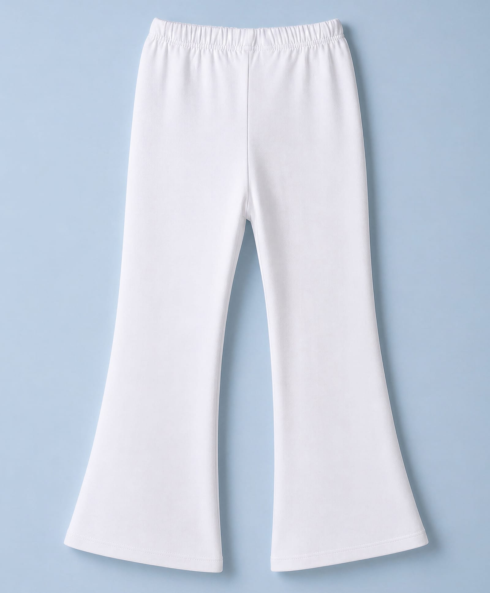 Arias Cotton Elastane Knit Full Length Flared Leggings - White-image-37