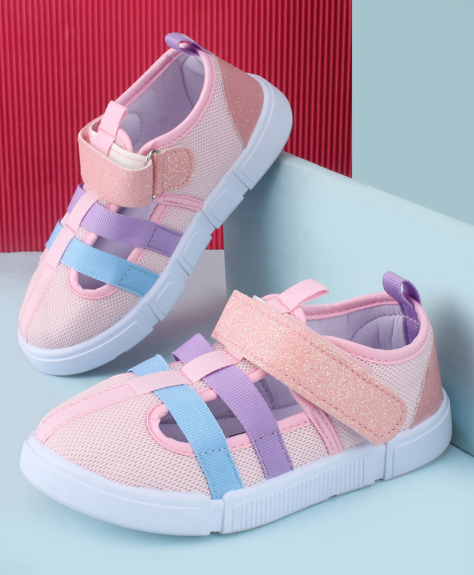 Cute Walk by Babyhug Velcro Closure Solid Sandal - Pink-picture-20