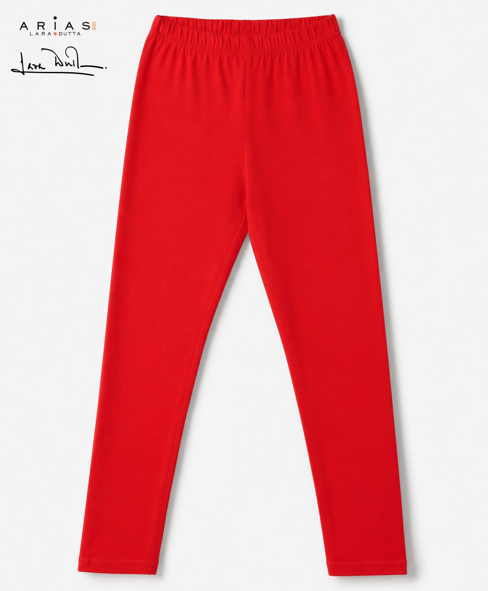 Arias by Lara Dutta Cotton Elastane Knit Full Length Flared Leggings - Red-picture-33