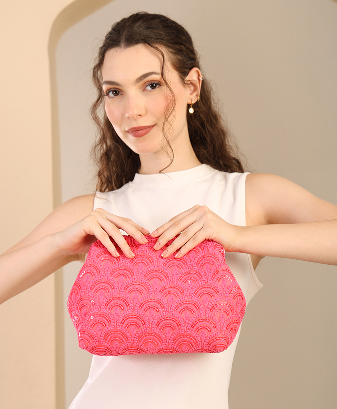 ENSAC Clutch Sling with Non Detachable Chain Clutch Purses Luxury Handbags Bag for Women Elegant Party Clutch Handbag-image-42