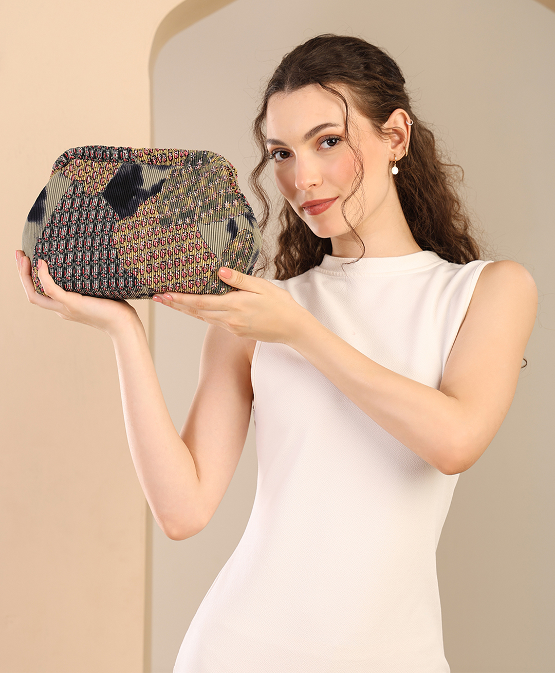 ENSAC Clutch Sling with Non Detachable Chain Clutch Purses Luxury Handbags Bag for Women Elegant Party Clutch Handbag-image-45