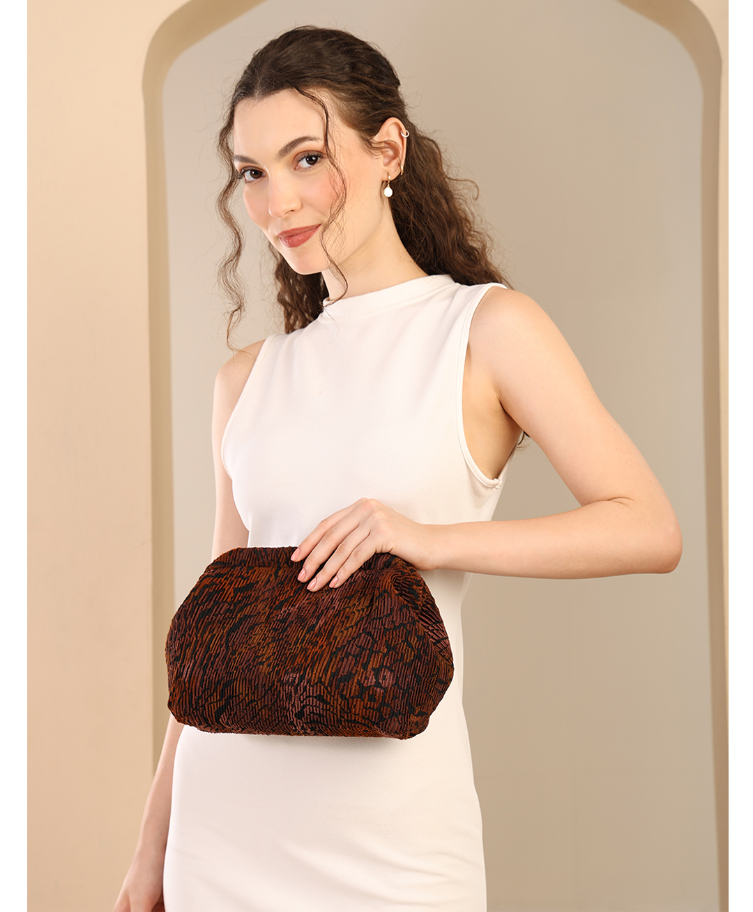 ENSAC Clutch Sling with Non Detachable Chain Clutch Purses Luxury Handbags Bag for Women Elegant Party Clutch Handbag-image-46