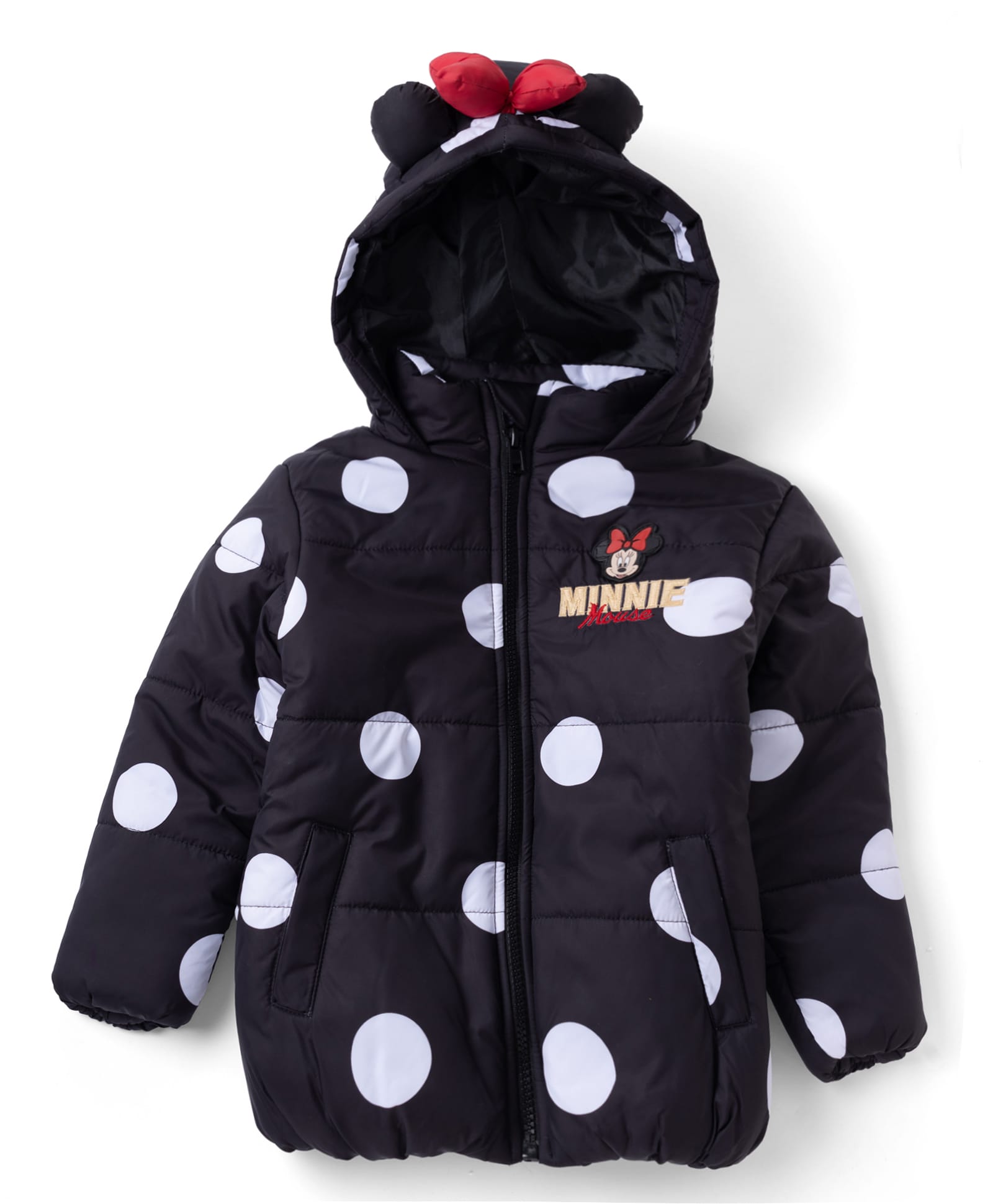 Babyhug Disney Woven Winter Jacket with Full Sleeves and Minnie Mouse Print in Black for 2-3 Years-picture-20