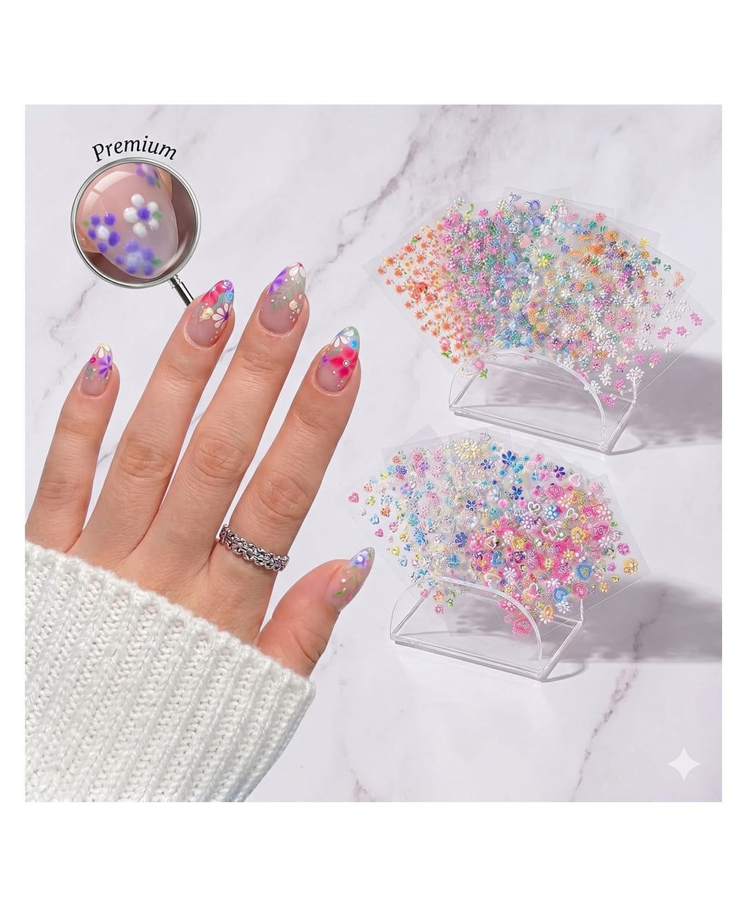 Ortis Nail Stickers Nail Art Stickers for Kids Cute Cartoon Nail Decals for Girls (Pack of 1)-picture-38