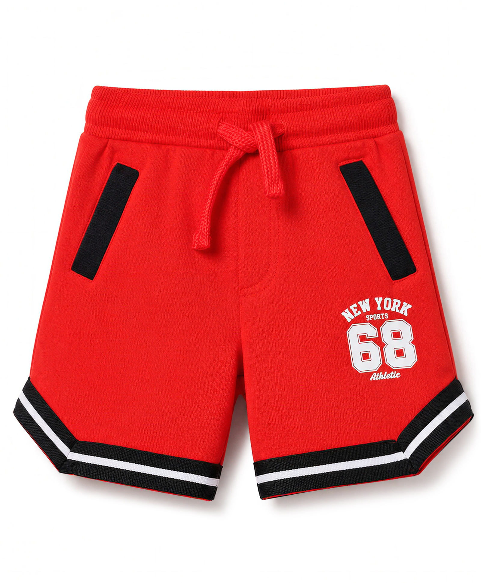 Babyhug Cotton Looper Knit Mid Thigh Text Printed Shorts - Red-image-23