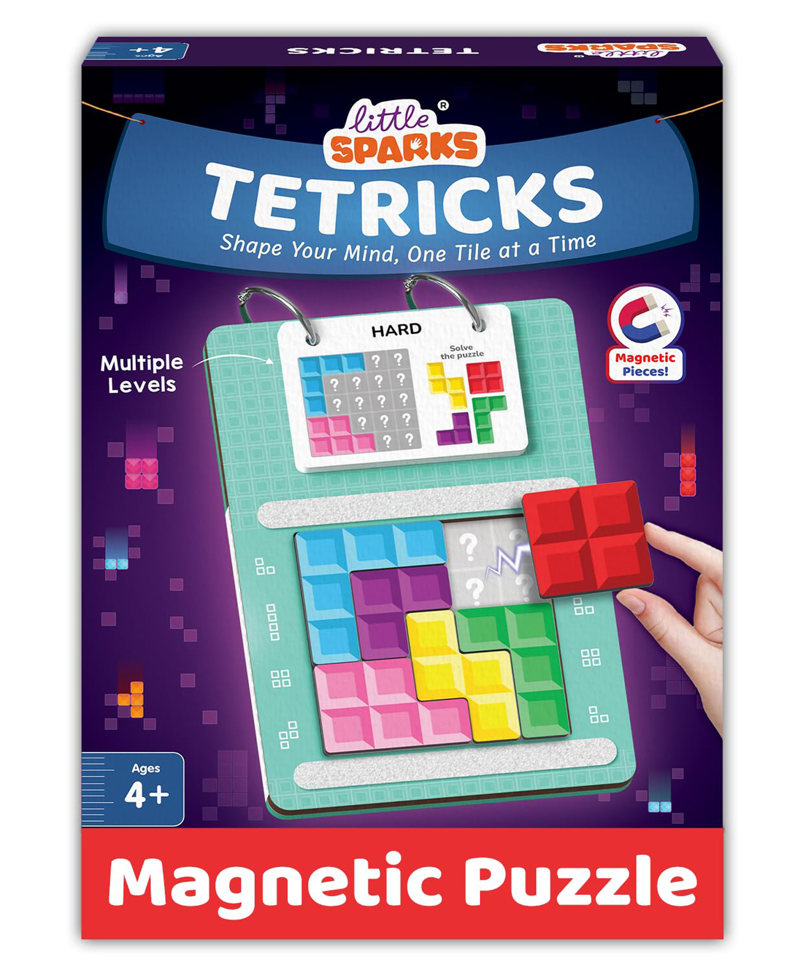 Smartivity Tetricks - Magnetic Puzzle Game 30+ Fun Brain Challenges with 6 Magnetic Shapes-image-4