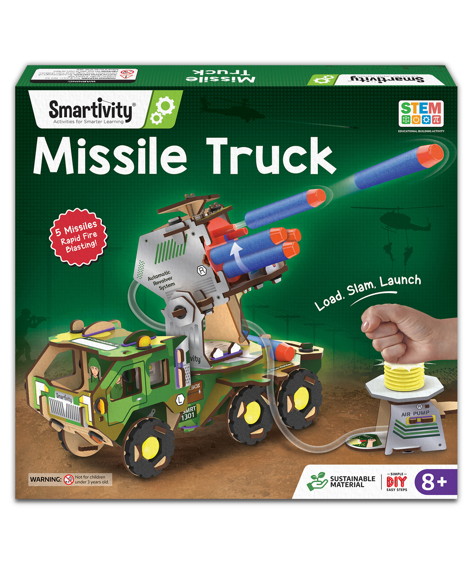 Smartivity DIY Military Vehicle for Kids 8-14 Years | Army Truck with Air Powered - Missle Launch System - Multicolor-picture-15
