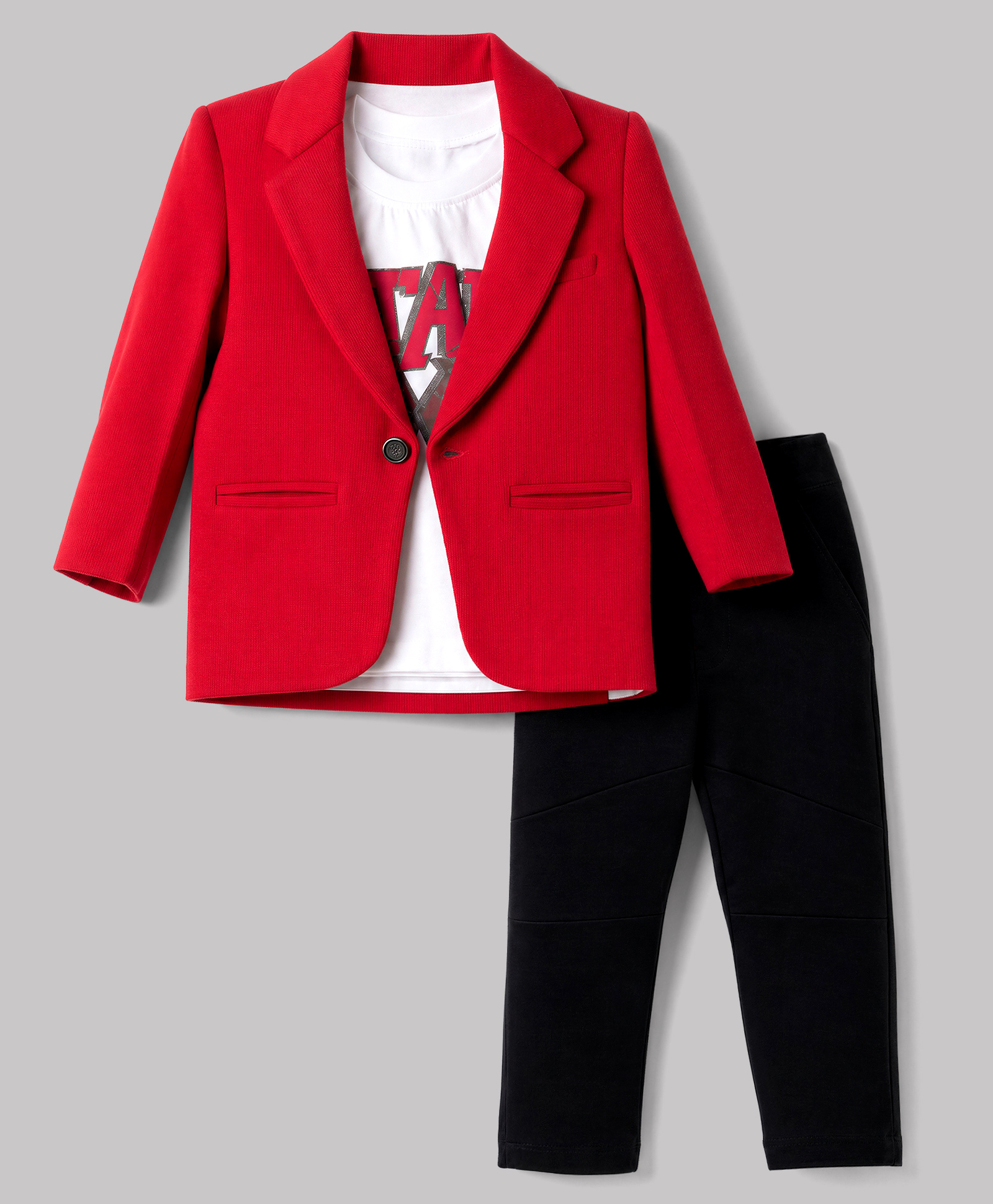 Dapper Dudes Woven Full Sleeves Blazer With Stay Cool Printed Tee & Pant Set- Red-image-13