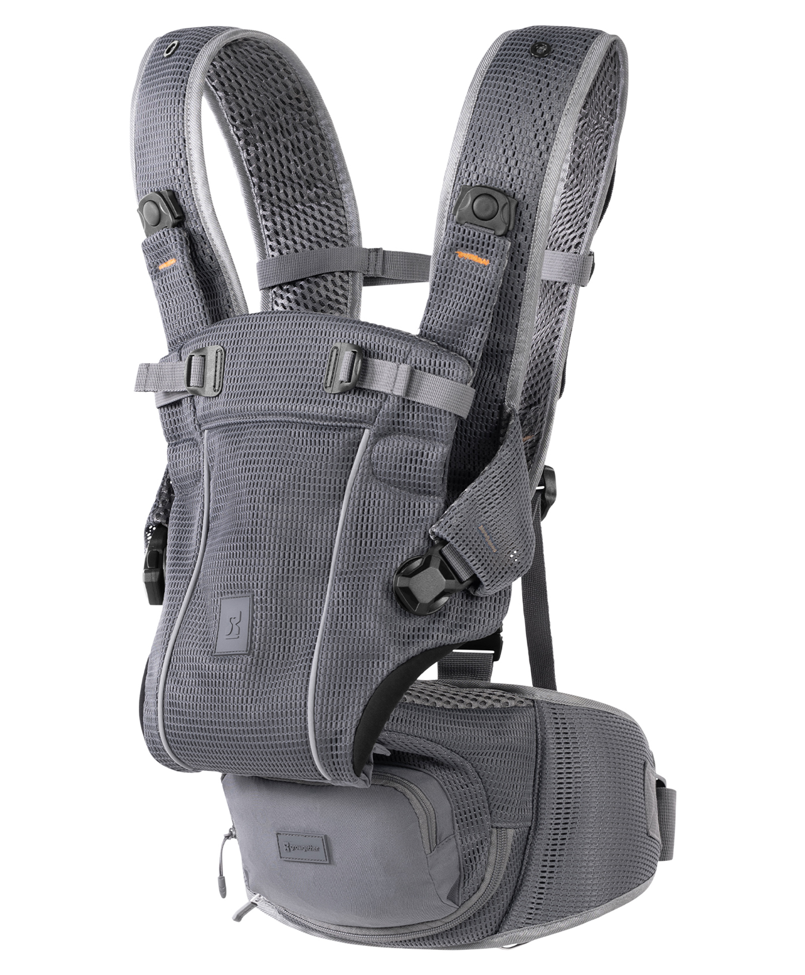 Growgether LYFTA 4-in-1 Baby Carrier with Hip Seat | 4-36 Months (Up to 15 kg) | EN13209 Certified | Magnetic Buckle | Breathable Mesh | Sunhood & Storage Pocket - Grey | 6 Months Warranty-picture-10