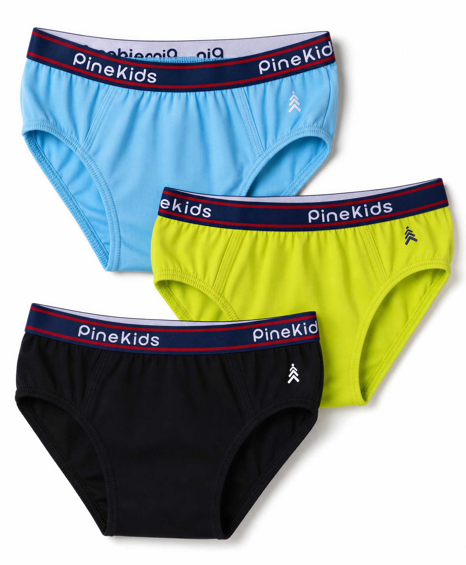 Pine Kids Cambric Knit Solid Brief Pack of 3 - Light Blue, Green & Black-picture-40