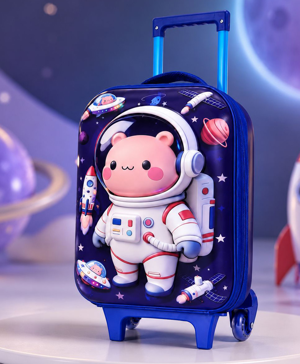 Elecart Kids Astronaut Trolley Bag for Boys | Blue Astronaut Hard Shell Kids Luggage with Wheels | Lightweight Travel Suitcase for School Trips, Vacation, Holiday & Weekend Travel-image-49
