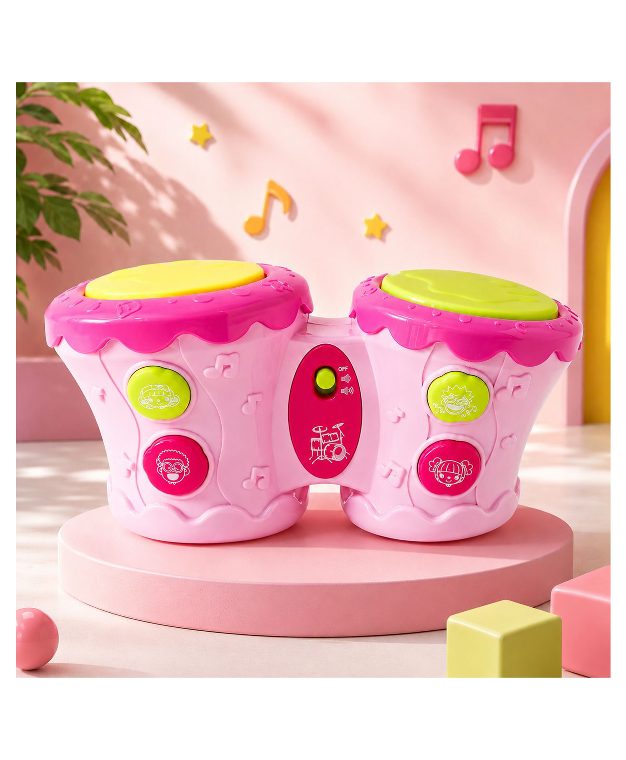 Elecart 2-in-1 Multifunction African Drum Musical Toy for Kids | Lights & Sound Educational Drum Set | Interactive Music Learning Toy with Press Buttons | Early Development & Sensory Play Gift-image-30