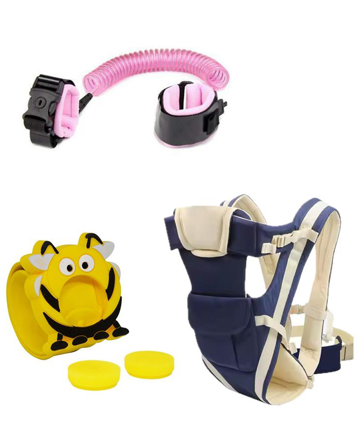 Safe-O-Kid Baby Carrier Travel Combo with Baby Carrier, Child Anti Lost Wrist Link and Mosquito Repellent Slap Band for Infants and Toddlers Travel and Outdoor Safety Assorted-picture-41