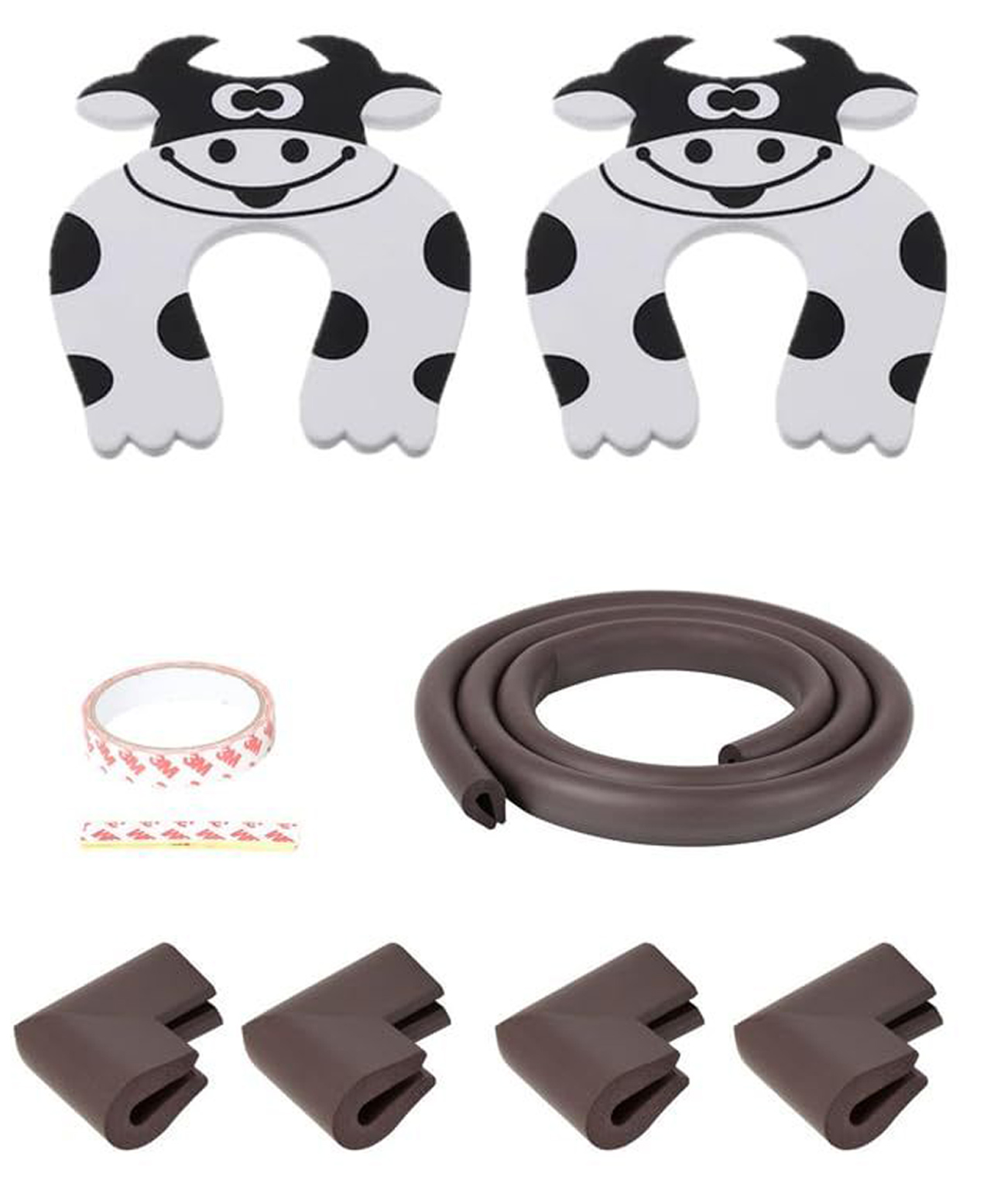 Safe-O-Kid Smart Baby Safety Combo | 1 Edge Guard, 4 Corner Guards & 2 Cow Shaped Finger Pinch Guards | Childproofing Safety Kit for Furniture Edges, Corners & Doors - Assorted-image-39