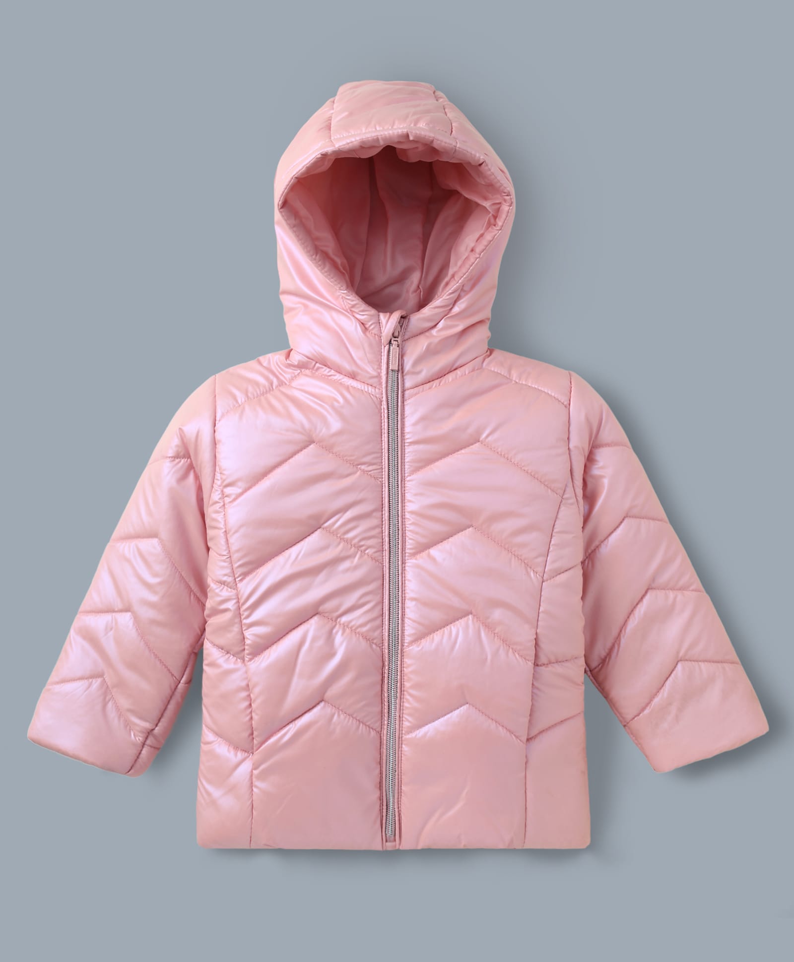 Babyhug Woven Full Sleeves Hooded Padded Quilted Winter Jacket - Pink-image-21