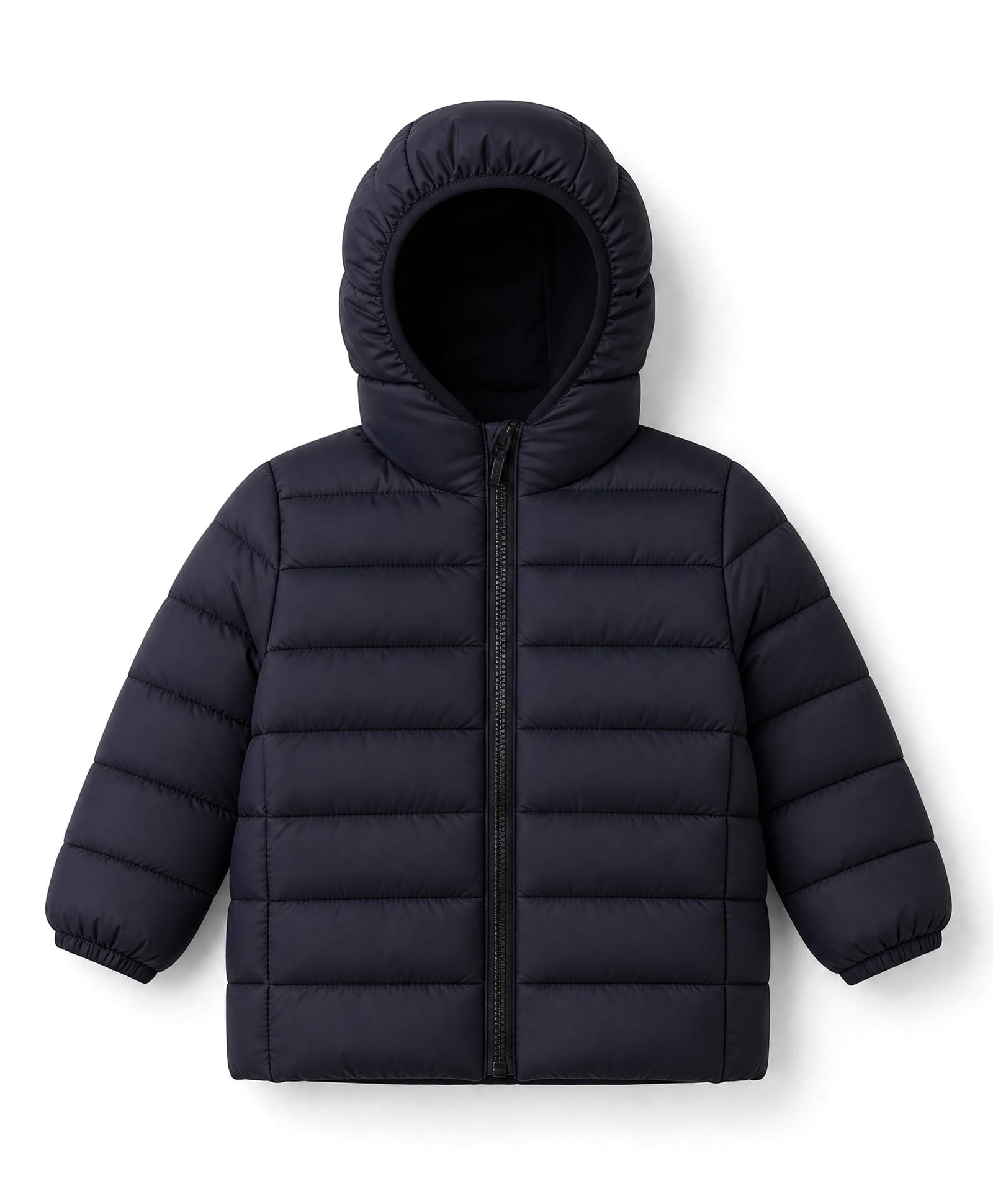 Babyhug Woven Hooded Padded Winter Jacket with Full Sleeves - Navy Blue-picture-27