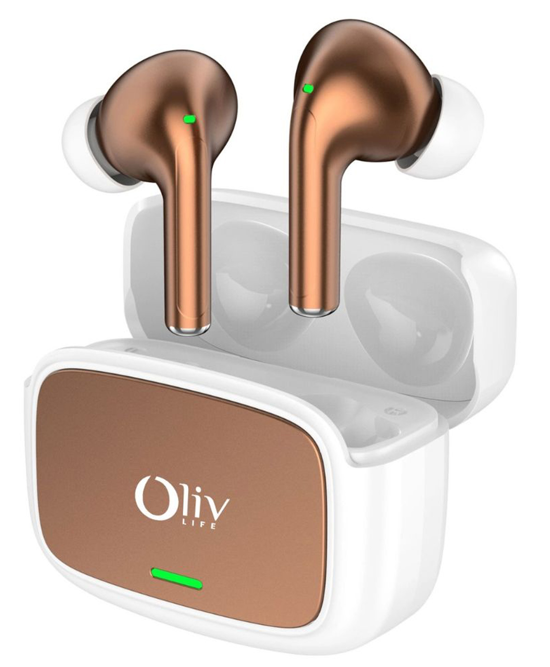 OlivLife VELO True Wireless Earbuds, Bluetooth 6.0 in-Ear Headphones with ENC Mic, 14H Playtime, Deep Bass, Premium Sound, Type-C Fast Charging Case, Ultra-Light Design,White brown-image-4