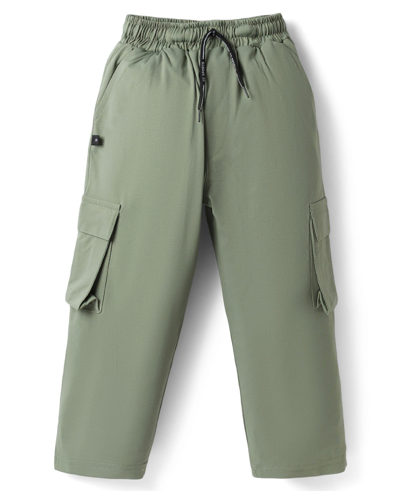 Rikidoos Cotton Woven Full Length Solid Colour Trousers with Cargo Pockets - Olive-picture-26