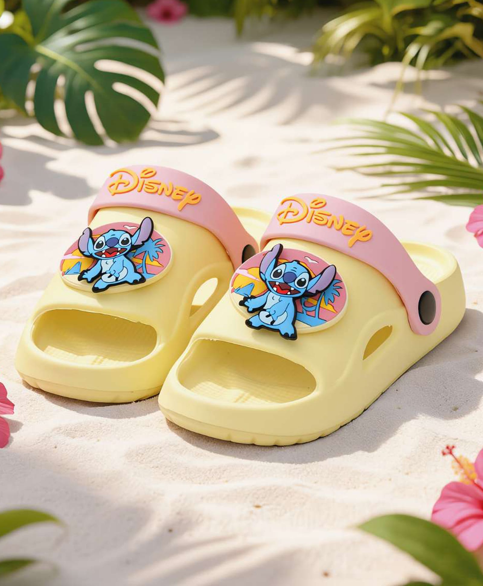 Yellow Bee Disney Featuring Rotating Stitch Applique Detailed Slingback Sandals - Yellow-image-36