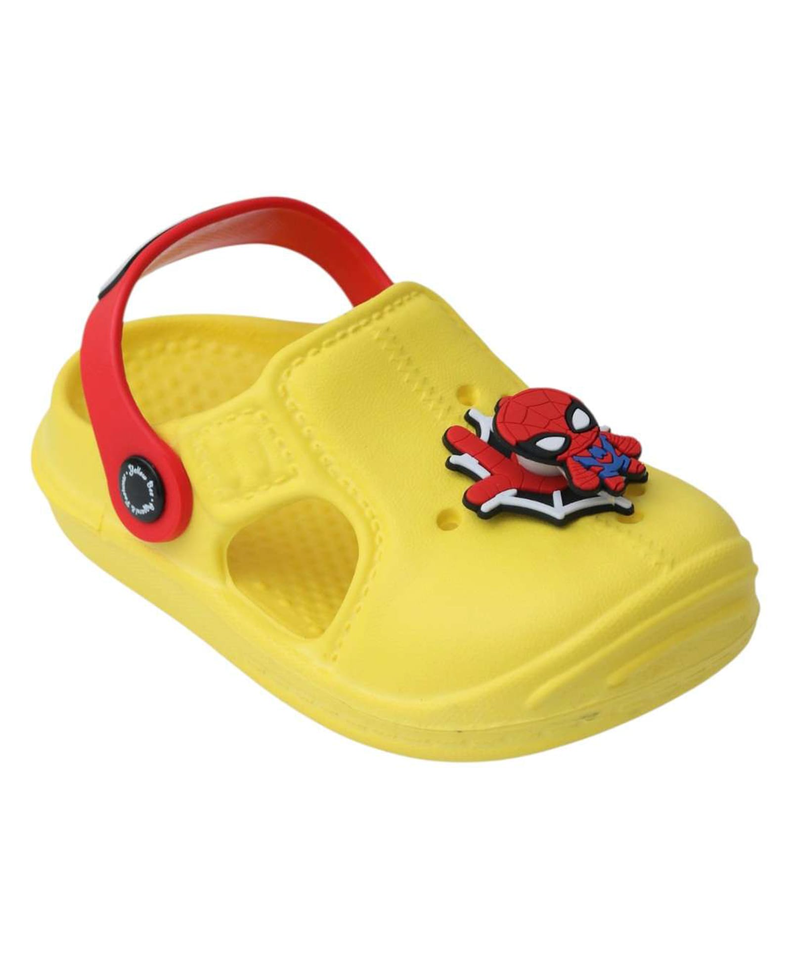 Yellow Bee Marvel Featuring Rotating Spider Man Applique Detailed Perforated Slingback Clogs - Yellow-picture-19