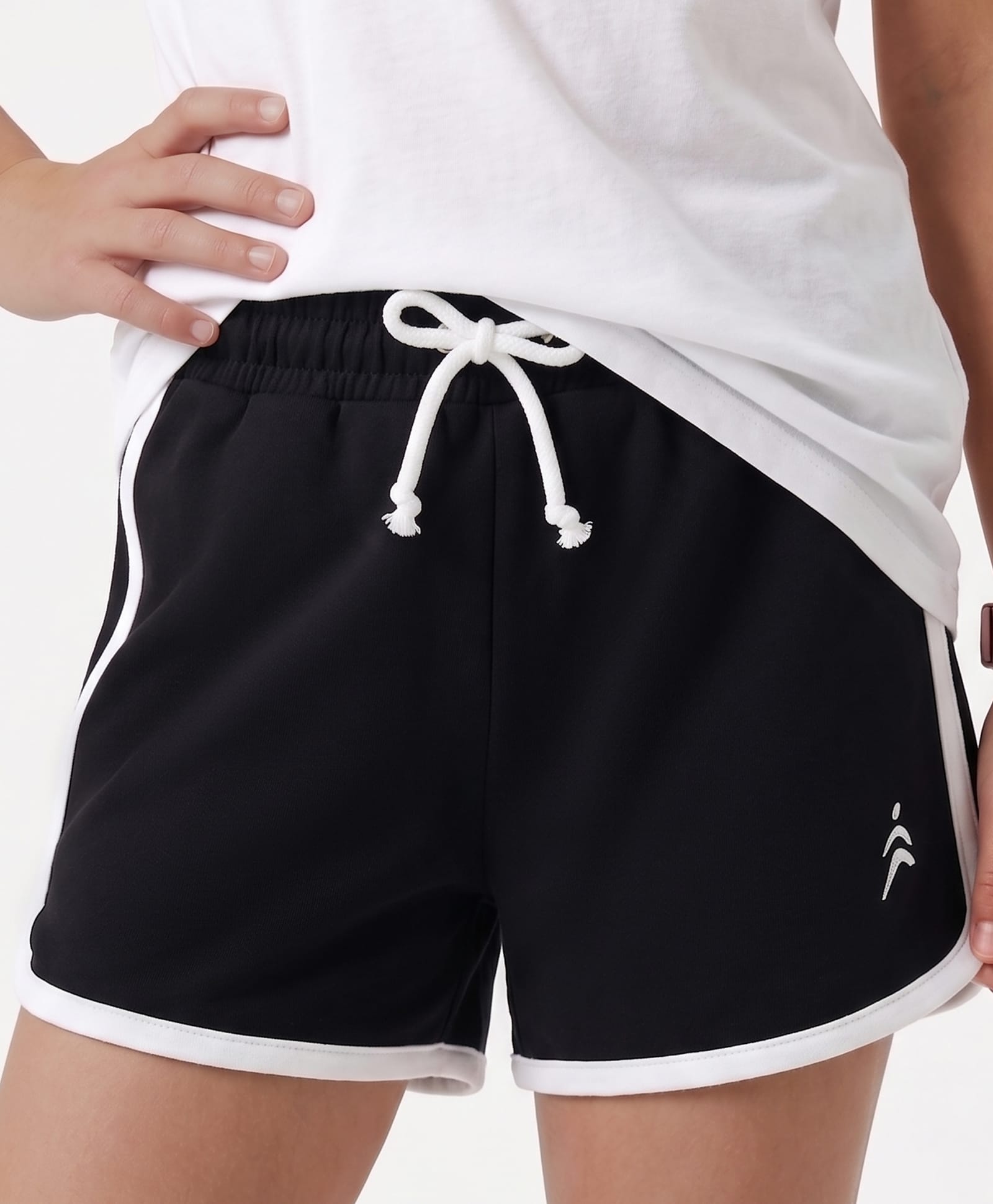 Pine Active Terry Knit Above Knee Length Solid Color Performance Shorts - Black-picture-23