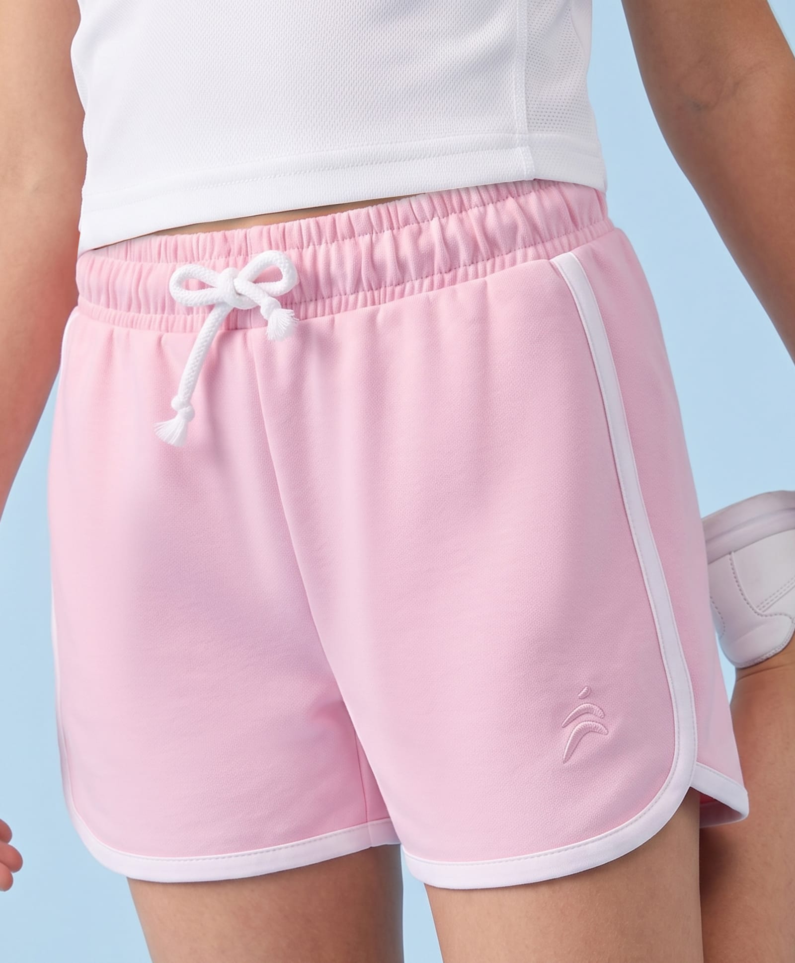 Pine Active Terry Knit Above Knee Length Solid Color Performance Shorts - Pink-picture-25