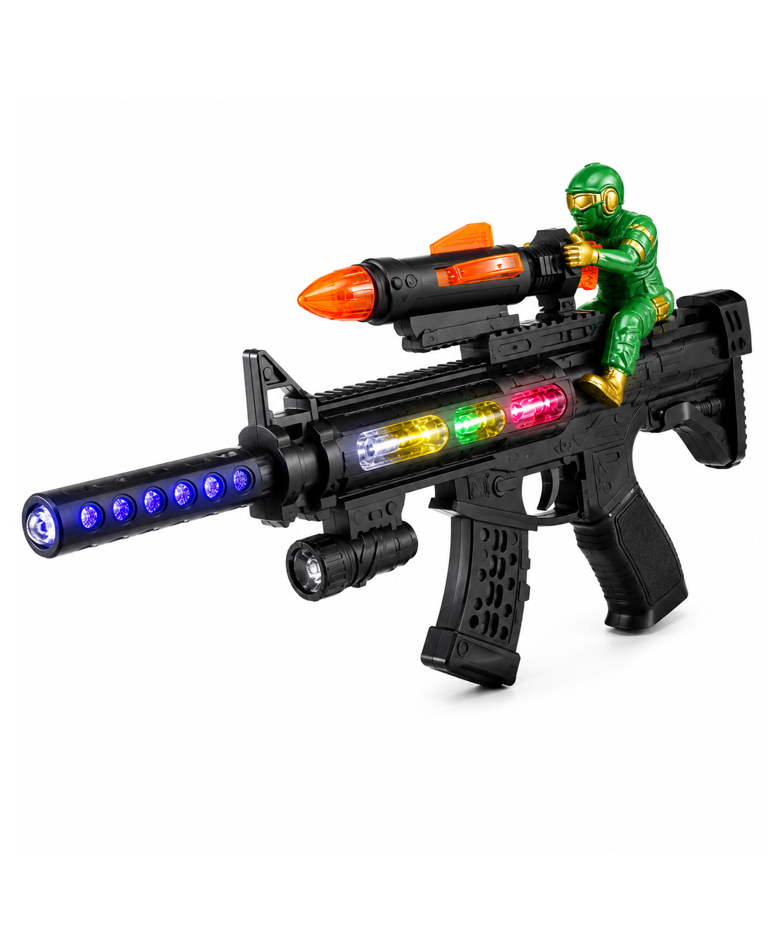 Kiddybuddy Missile Launcher Action Toy with Lights, Music and Vibration for Kids - Black-picture-16