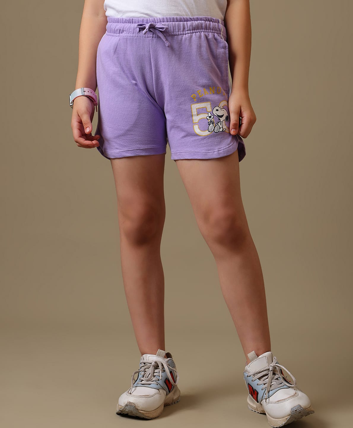 Kidsville Knit Peanuts Featuring Snoopy Printed Shorts - Purple-picture-26