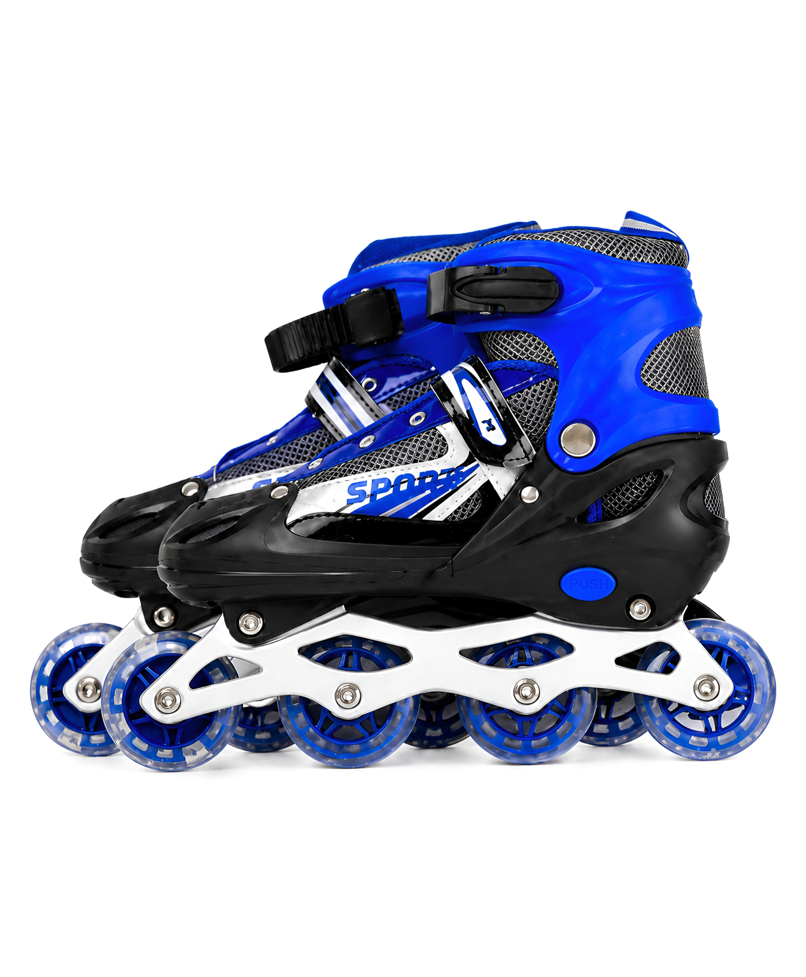 NEGOCIO LED Wheel Inline Skates | Adjustable Fit for Men Women Kids | Comfortable Outdoor Skating Experience | Smooth Gliding Performance- PACK OF 1- COLOR BLUE-image-3