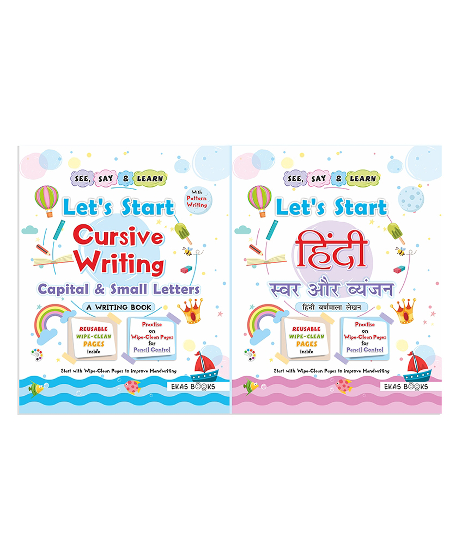 Cursive Writing and Hindi Letter Writing Books, Combo of 2 Books - English & Hindi - Let's Start Series-image-7