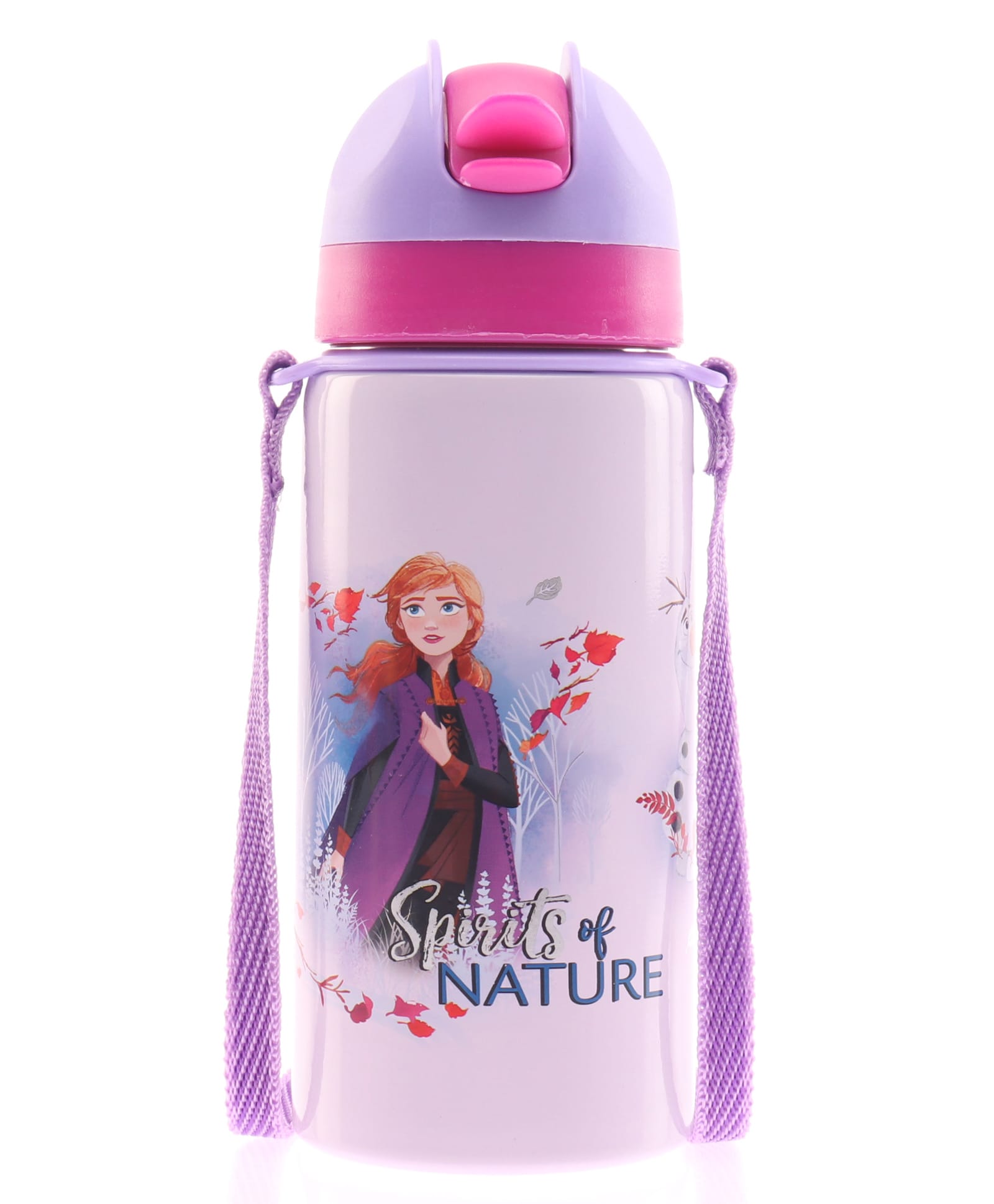 Disney by SKI Stainless Steel Single Wall Water Bottle With Frozen Tango Print Pink & Blue - 550 ml-image-15