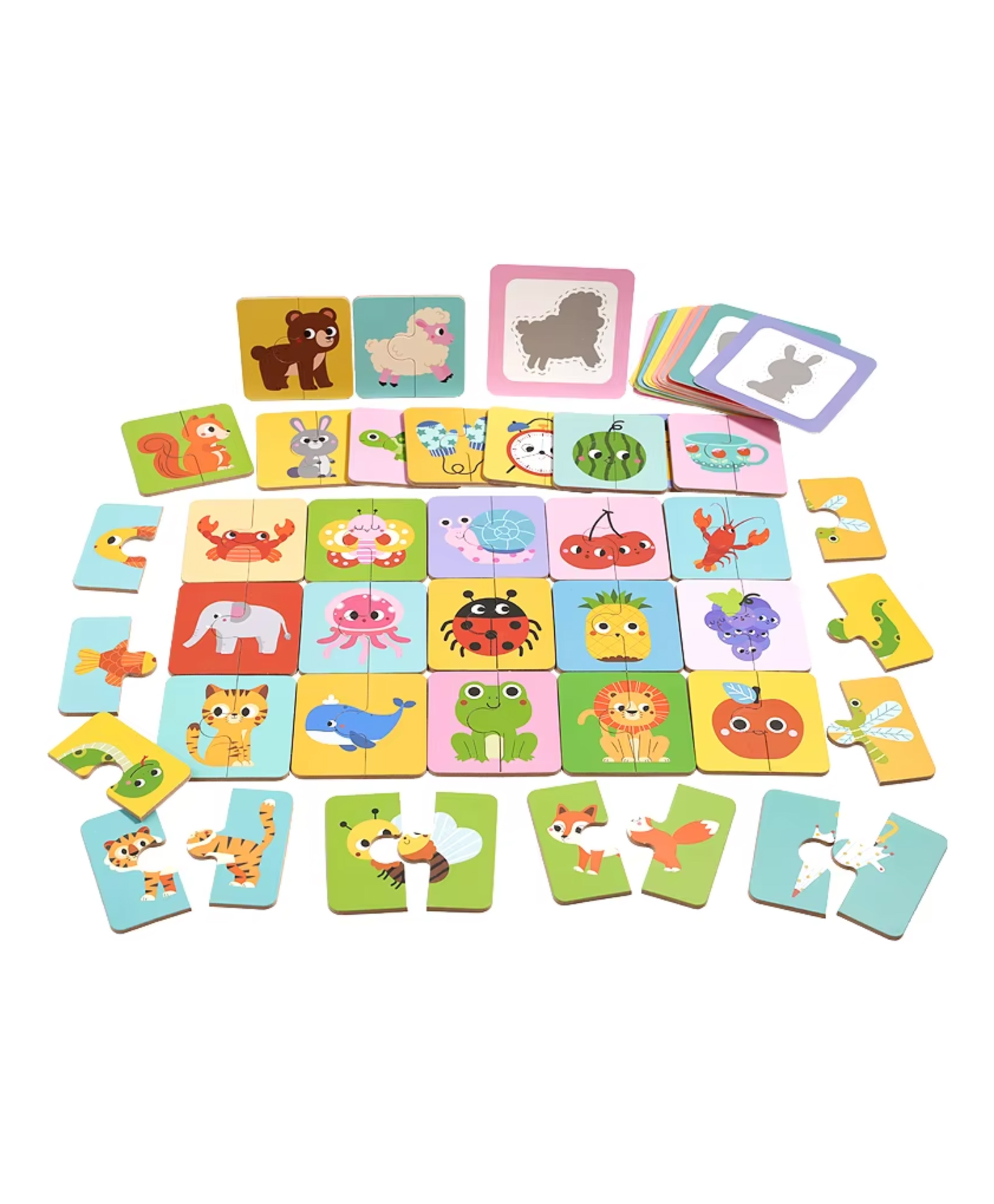 YAMAMA Premium Wooden Shadow Matching Puzzle Game Toys for Kids, Interactive Early Learning And Educational Toys for Toddlers 52 Pieces - Multicolor-image-29