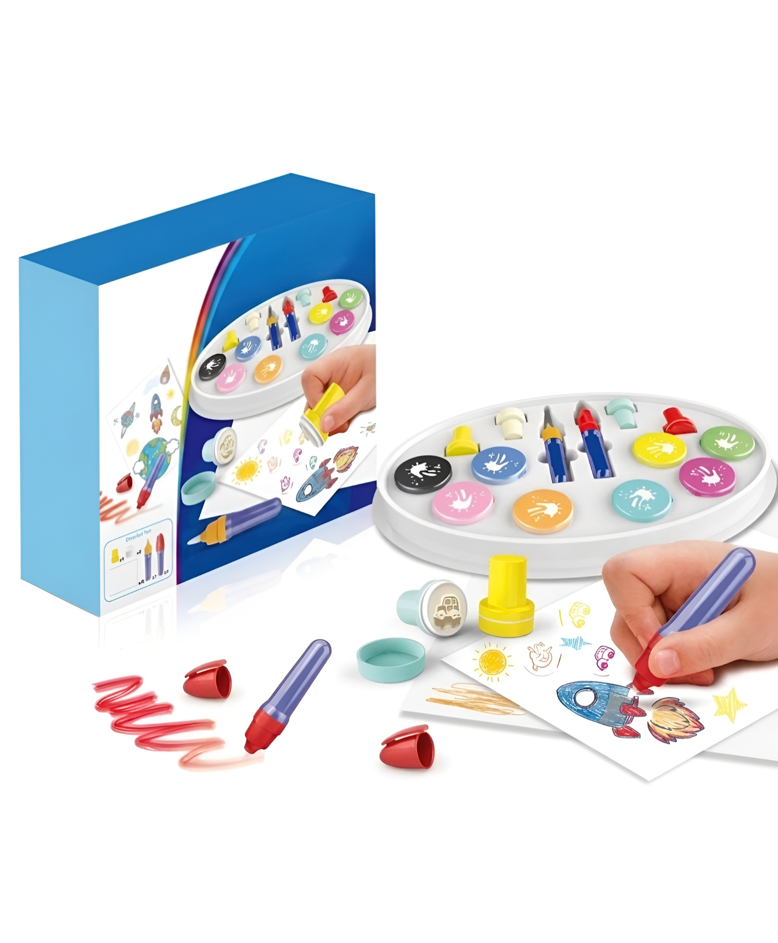NEGOCIO Kids Magical Painting Kits Magic Light Brush Mess Free Painting Station for Coloring Doodle Creativity Drawing Educational Toys - PACK OF 1 - COLOR MAY VARY-picture-23